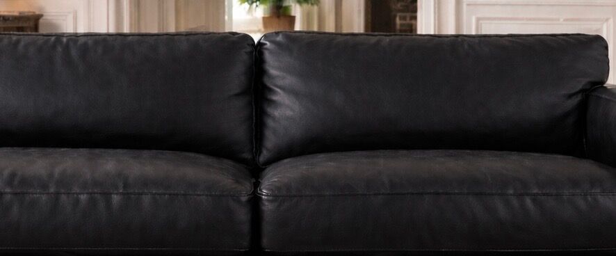 Canapé en cuir noir 3 places Poltrona Frau