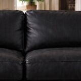 Canapé en cuir noir 3 places Poltrona Frau