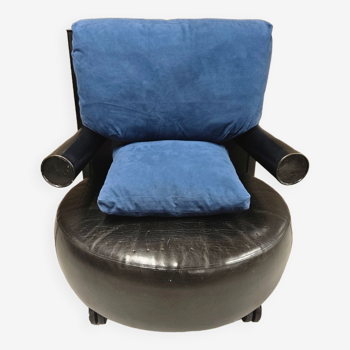 Fauteuil en cuir Baisity par Antonio Citterio pour B&B Italia 1980