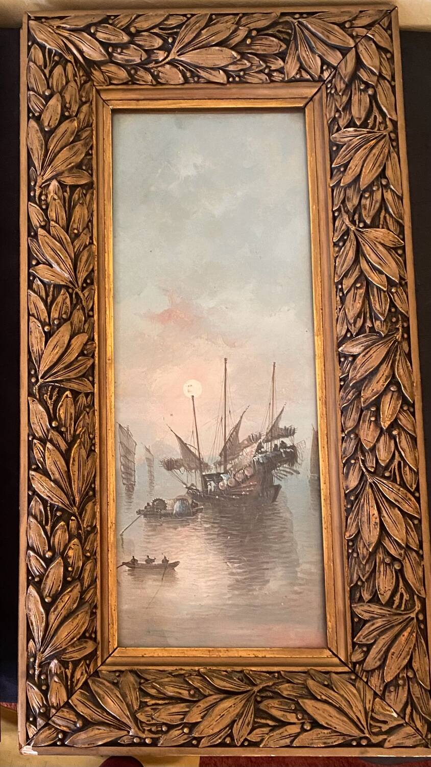 2 paintings, marine subject