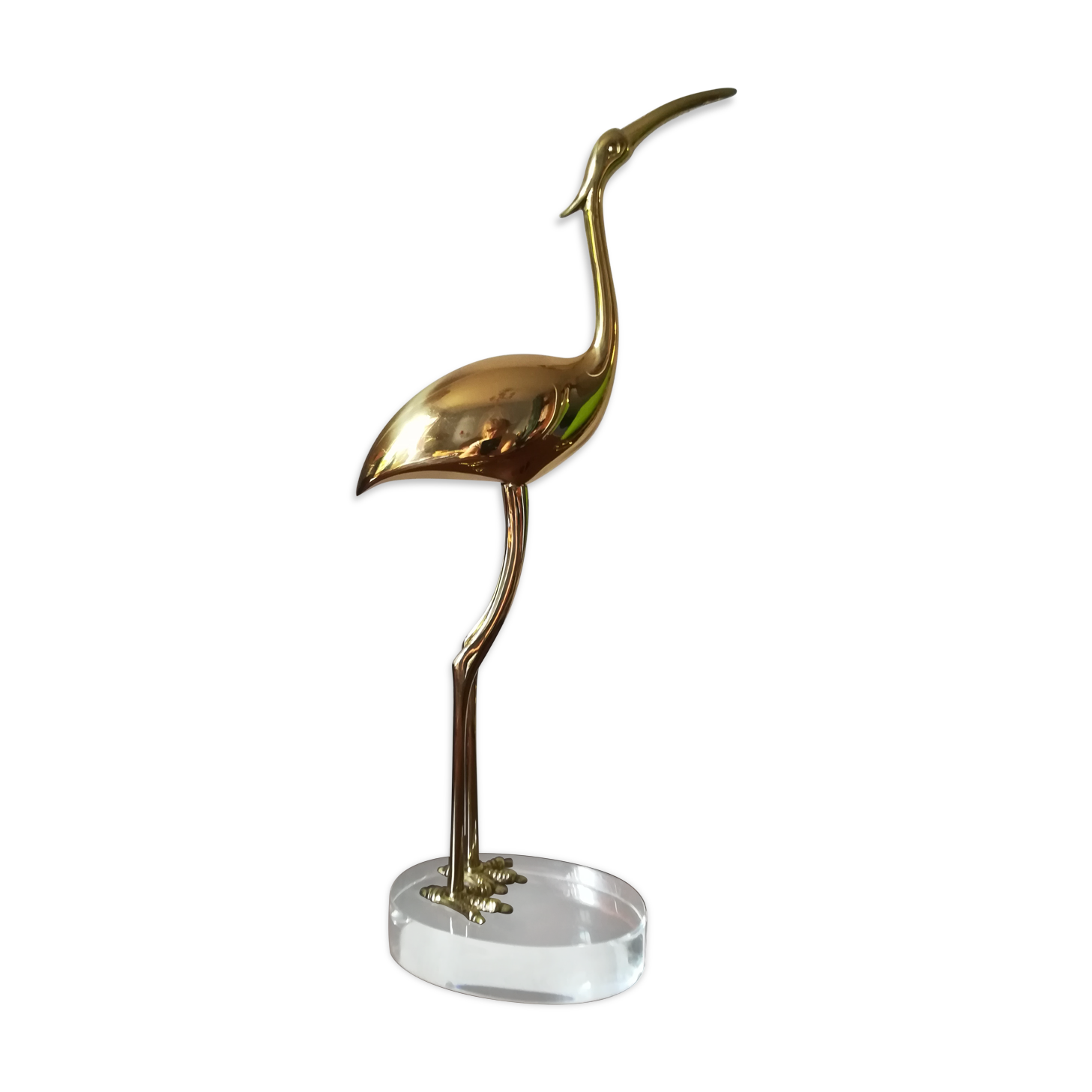 Heron or brass ibis on Plexiglas base