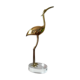Heron or brass ibis on Plexiglas base