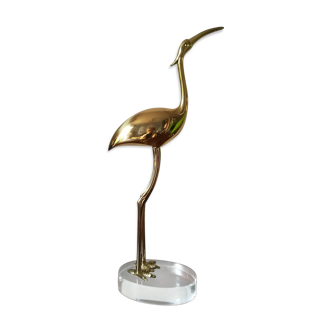 Heron or brass ibis on Plexiglas base