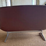 2 office armchairs + Settee / Swan sofa by Arne Jacobsen for Fritz Hansen, original leather