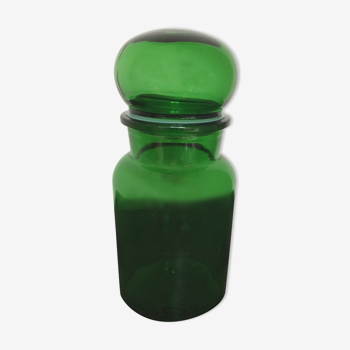 Jarl or Pot of apothecary 70s in green glass