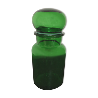 Jarl or Pot of apothecary 70s in green glass