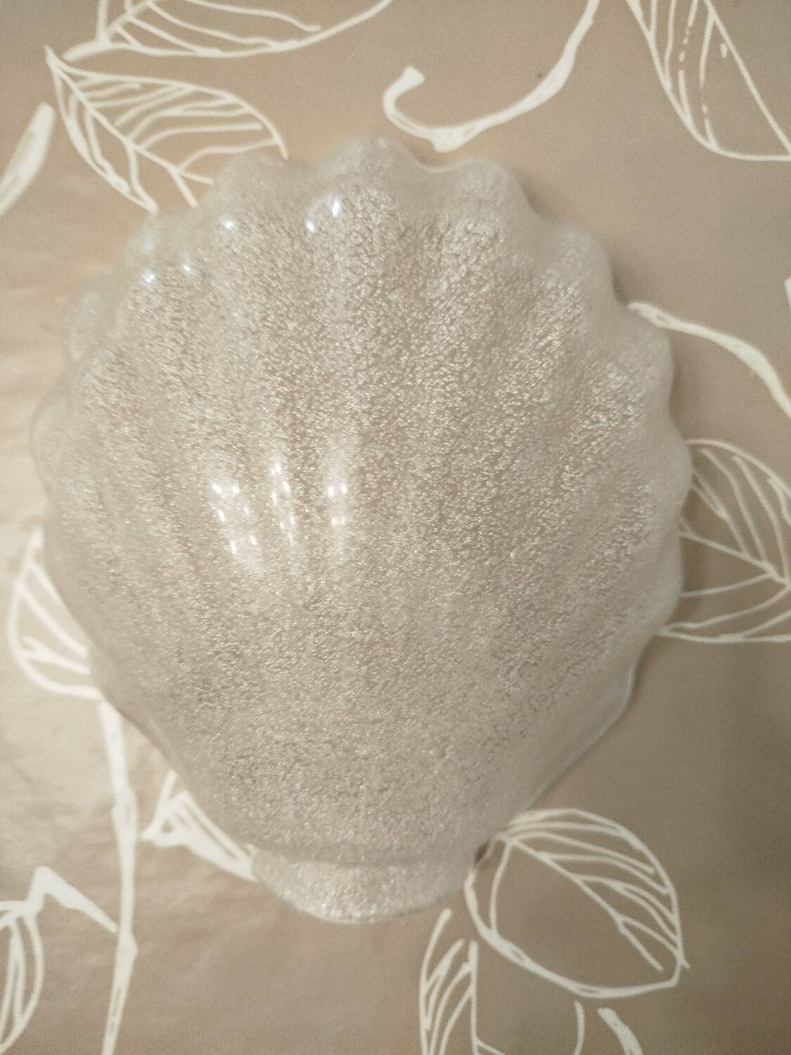Frosted glass wall sconce Murano Art Deco vintage shell