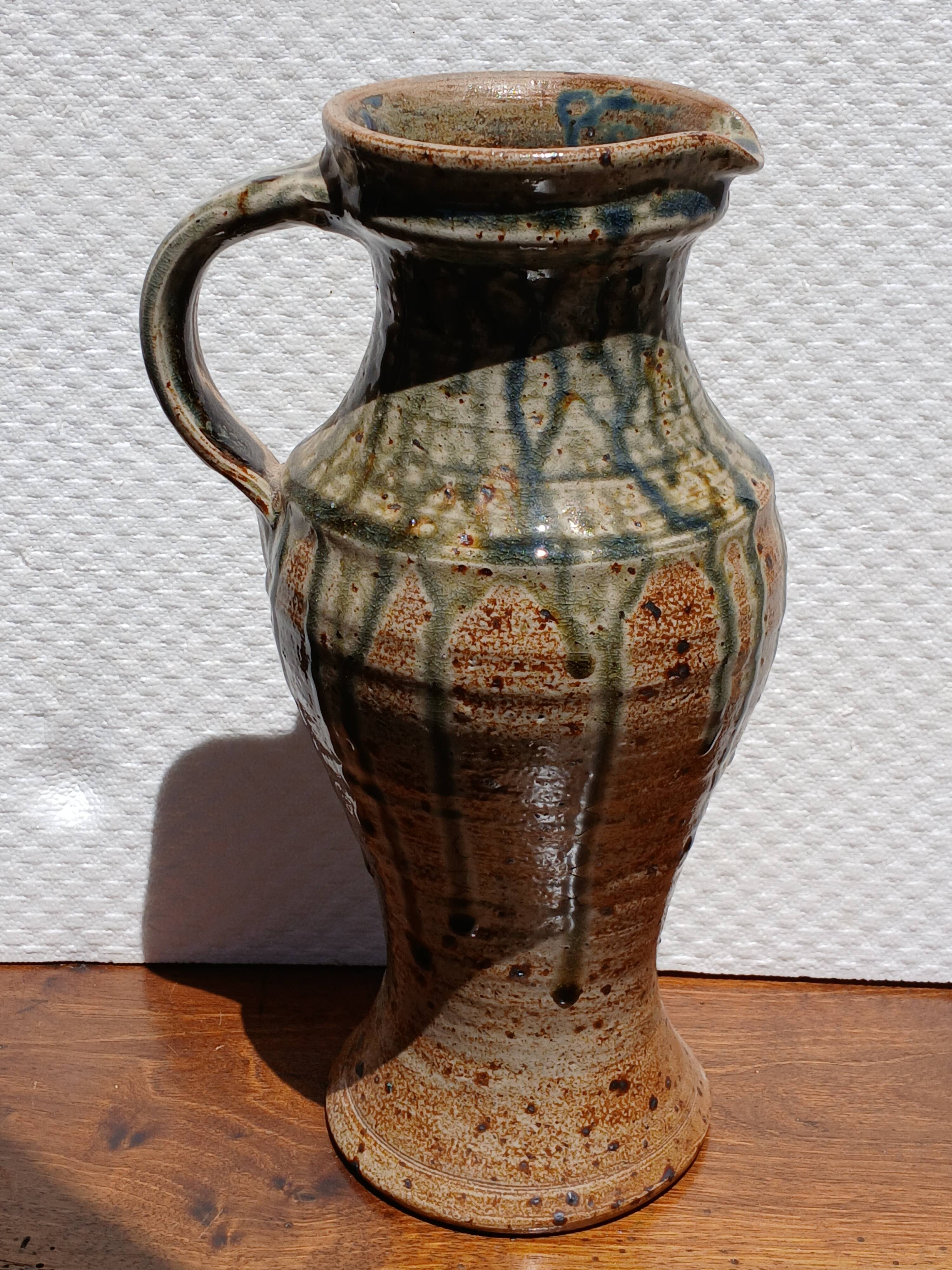 Pichet, vase en grès céram La Borne, années 60-70