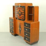 Solid high quality teak art deco secretaire by Gerson’s furniture store, produced in Bangkok, 1930s