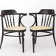 Pair of Bentwood Armchairs, Black Beechwood & Vienna Cane Seats, 1990s