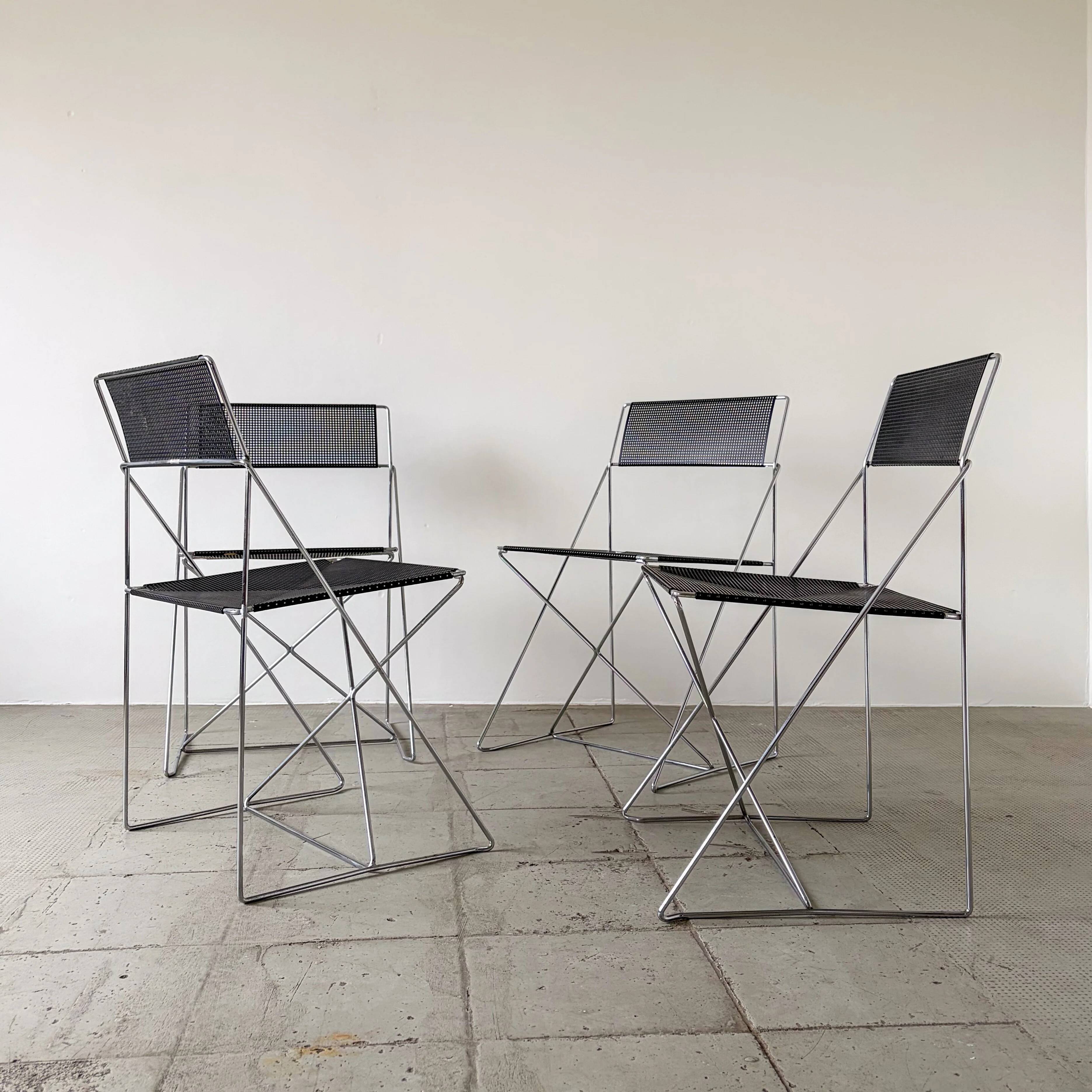 X-line chairs by Niels Jorgen Haugesen for Hybodan - set of 4