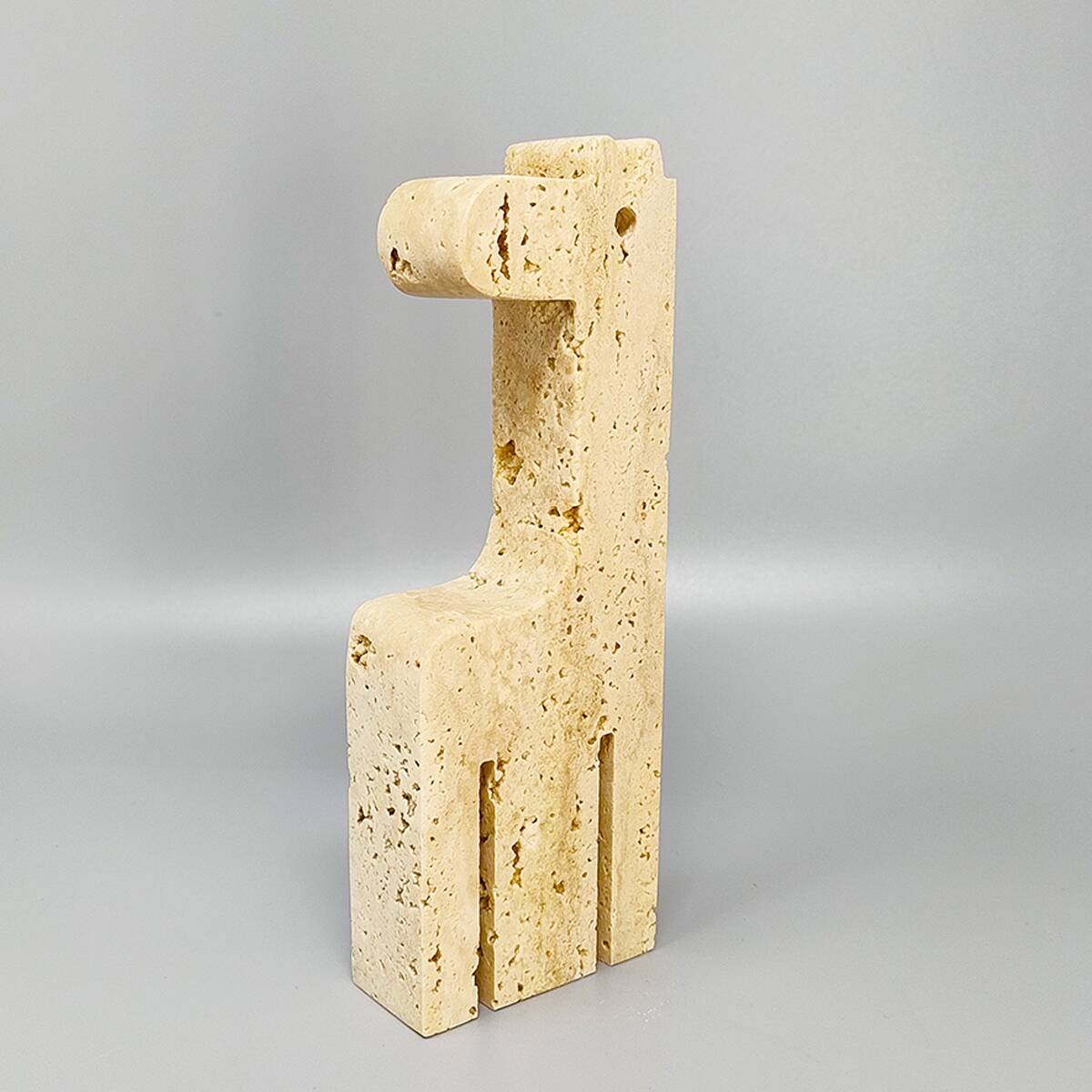 1970s Original Big Travertine Giraffe Sculpture by Enzo Mari for F.lli Mannelli
