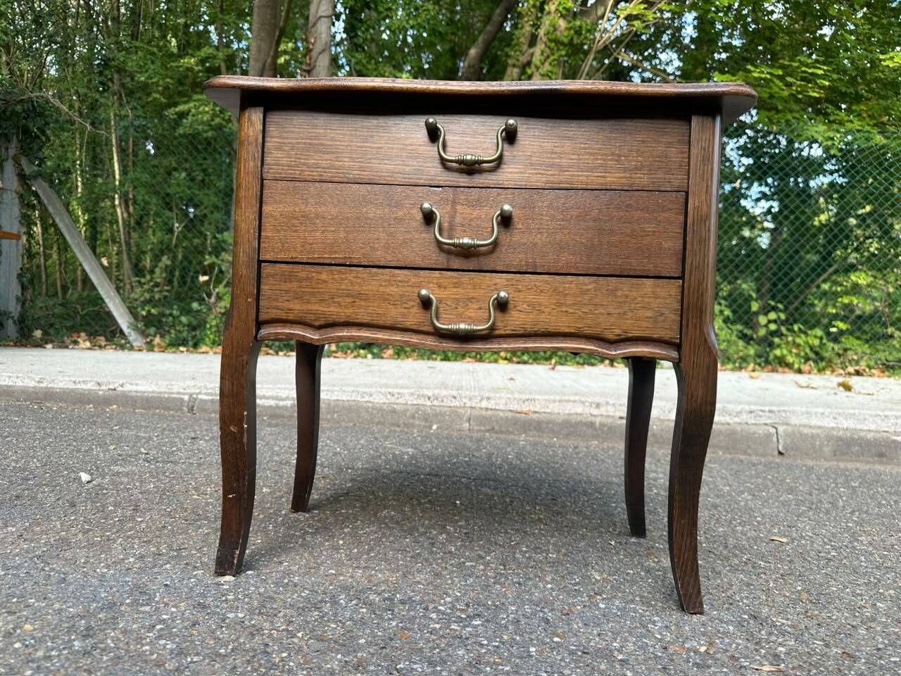 Nightstand - work table - wooden sewing box in Louis XV style 197