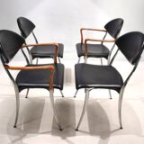 Set of four Coro dining chairs by Luigi Origlia, 1980