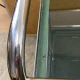 Large vintage rolling trolley in chrome and smoked glass - 1970