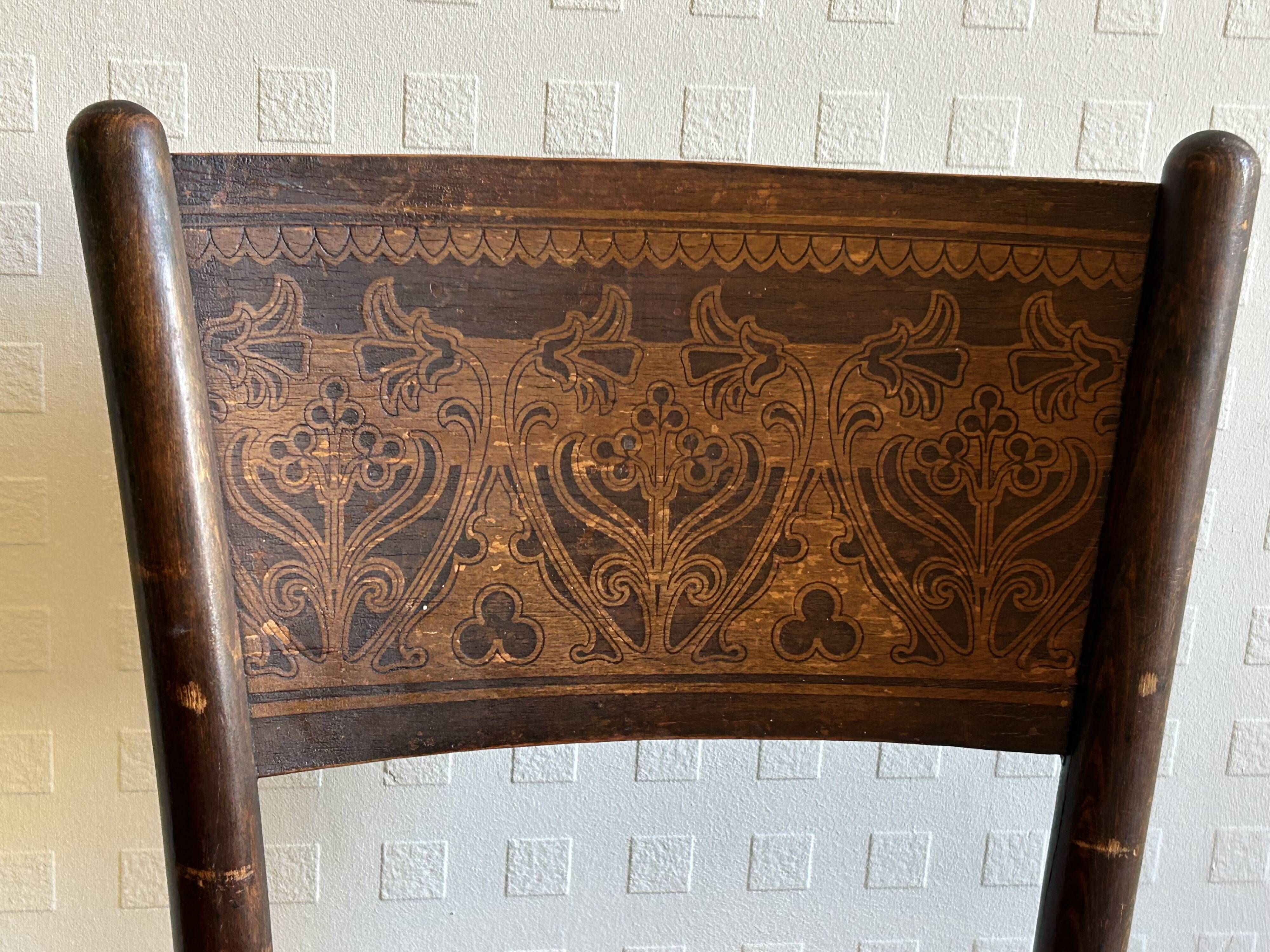 6 antique chairs Jacob & Josef Kohn – Vienna – Decorated bent wood – Style