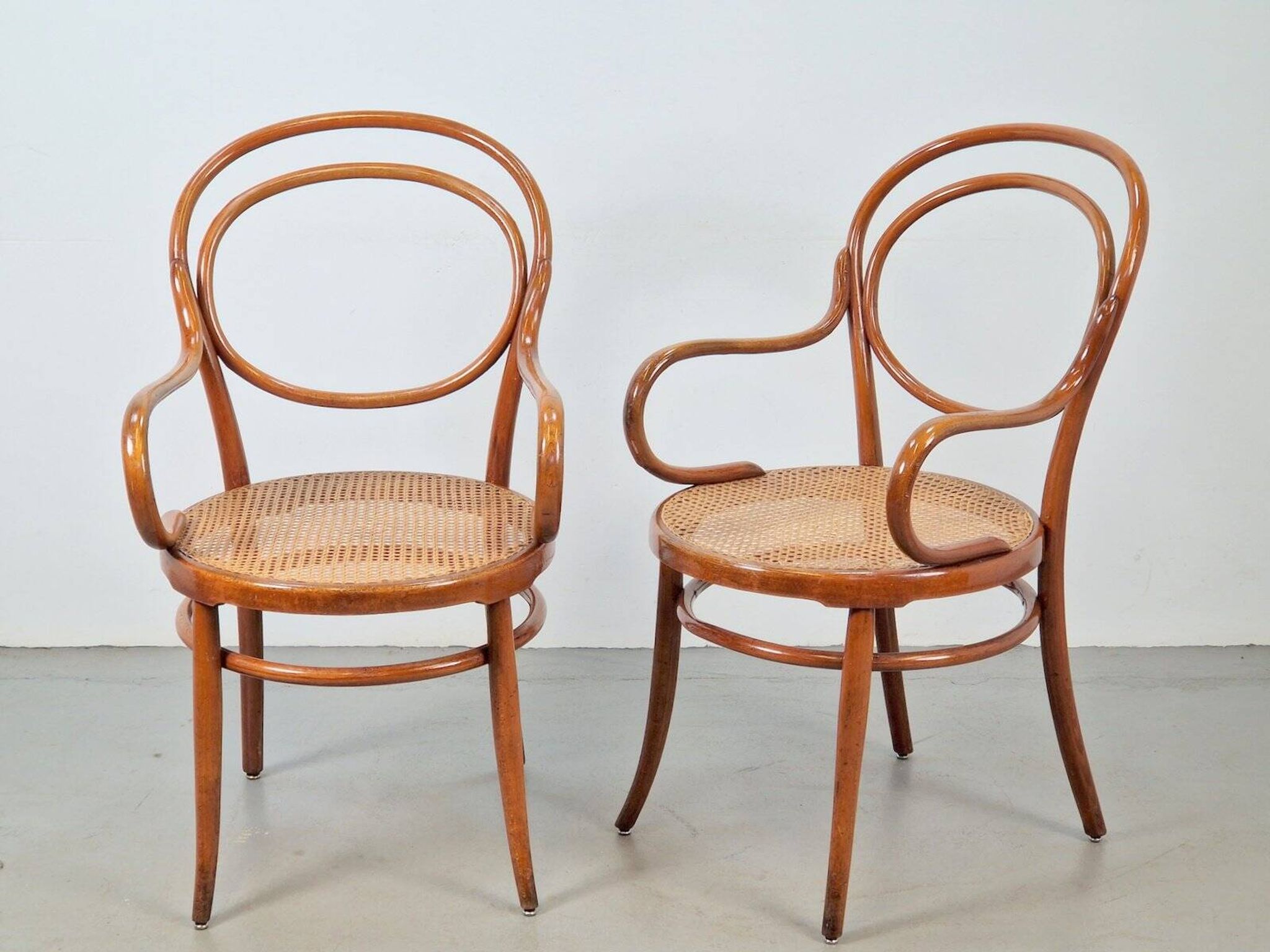 Antique Bentwood Webbing Chairs by Jacob & Josef Kohn for Wiener Werkstätte, Austria, 1890s, Set of 2