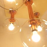 Rare ceiling lamp with 5 glass balls, Ott international, 1970s