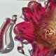 Cendrier et pilon verre et inclusions or Murano vintage