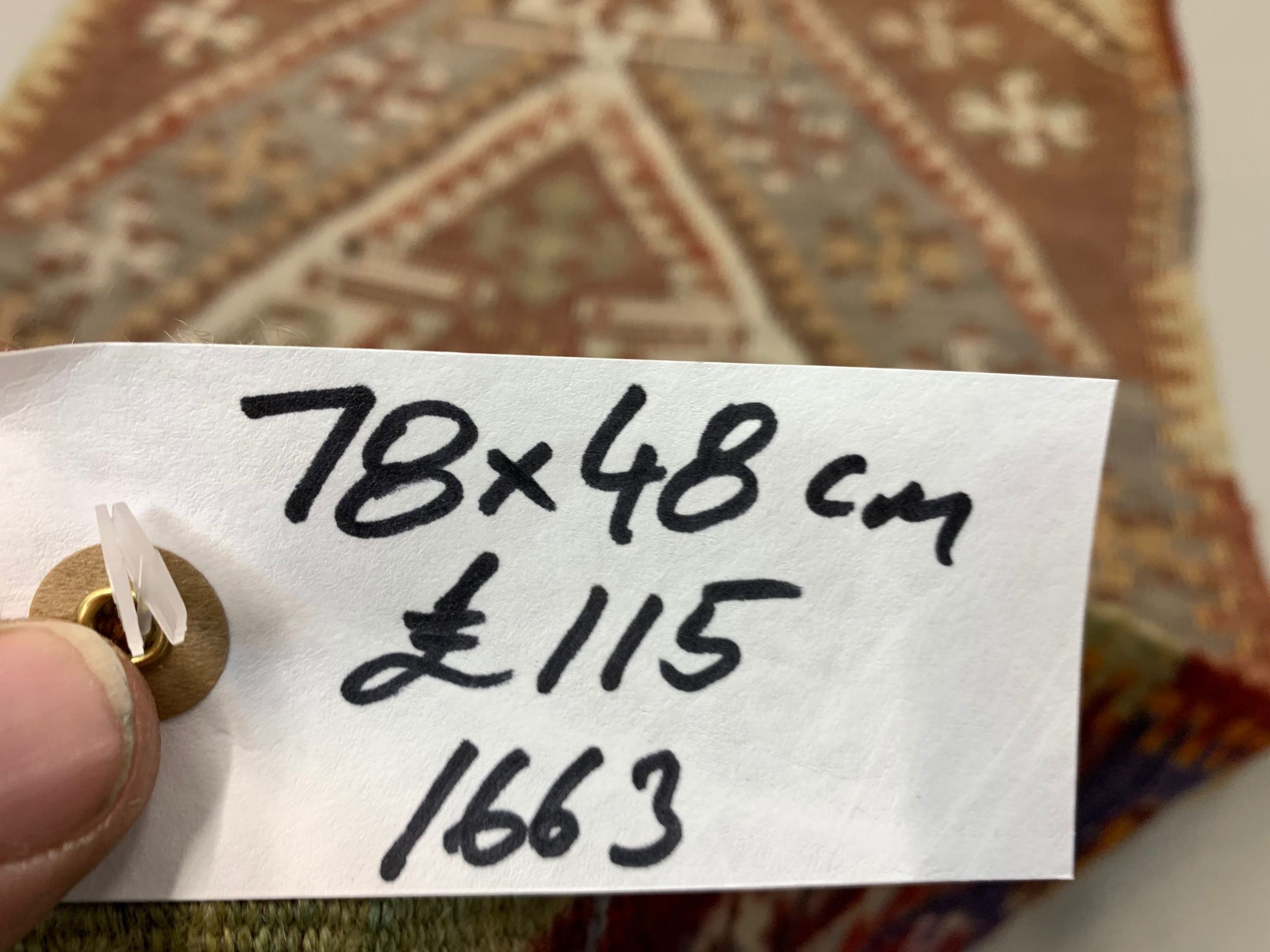 Vintage turkish kilim 78x48 cm shabby wool