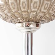 1940s Portuguese Art Deco Table Lamp with Gray Opaline Shade