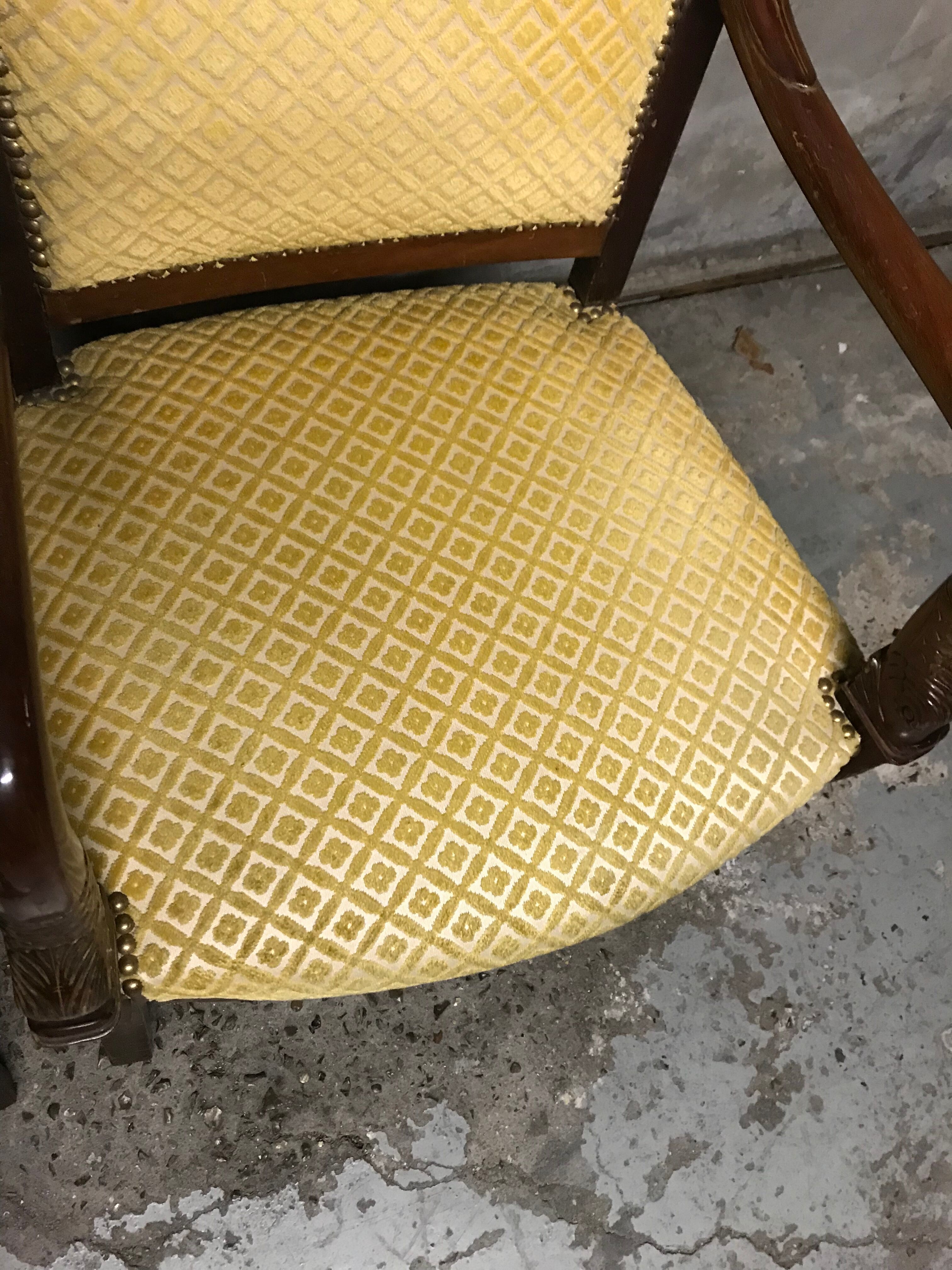 Pair of armchairs catering Empire mahogany 19th