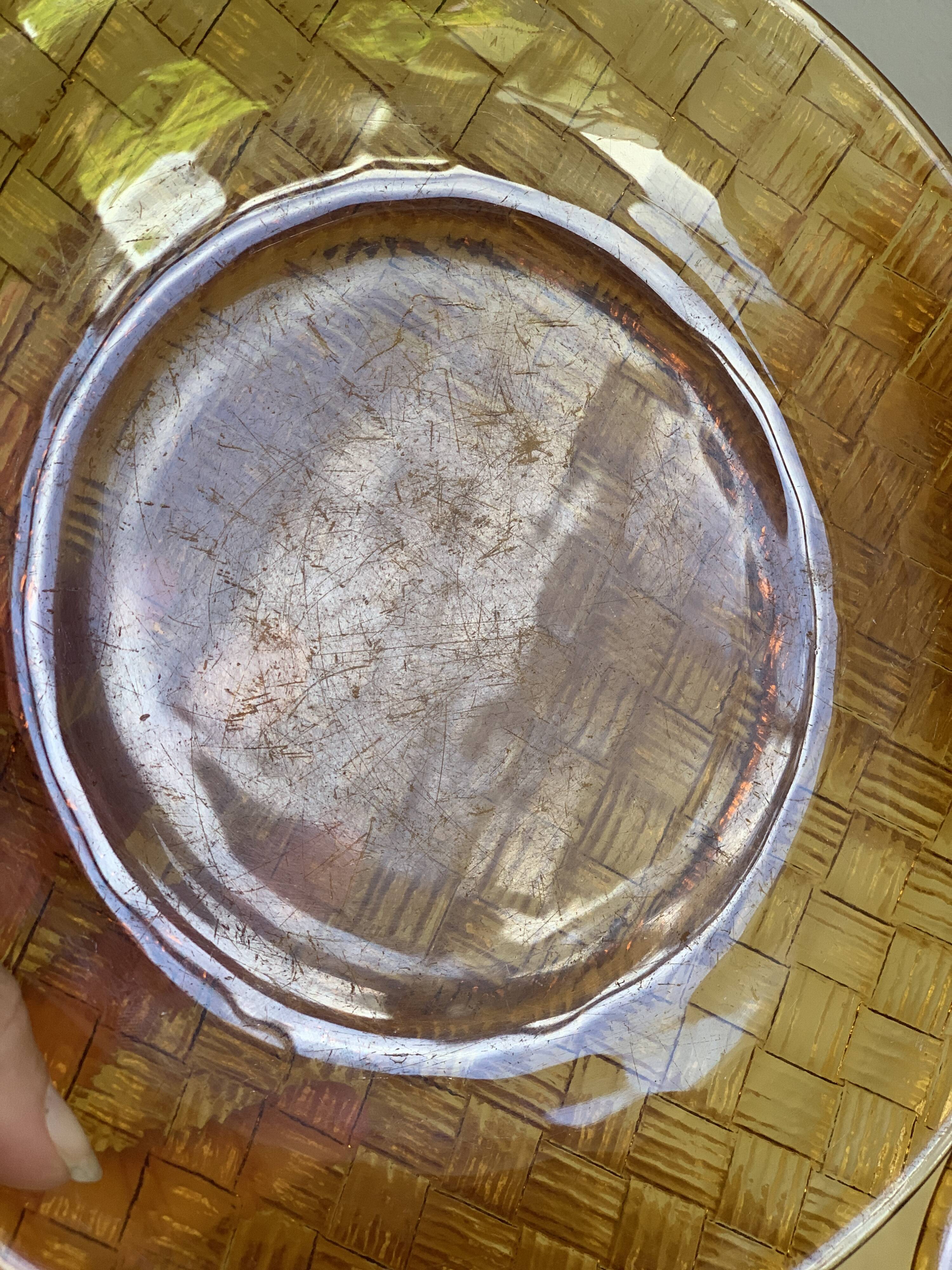 Vintage smoked glass plates