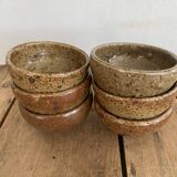 Salad bowl, 6 ramekins signed F. Baudat