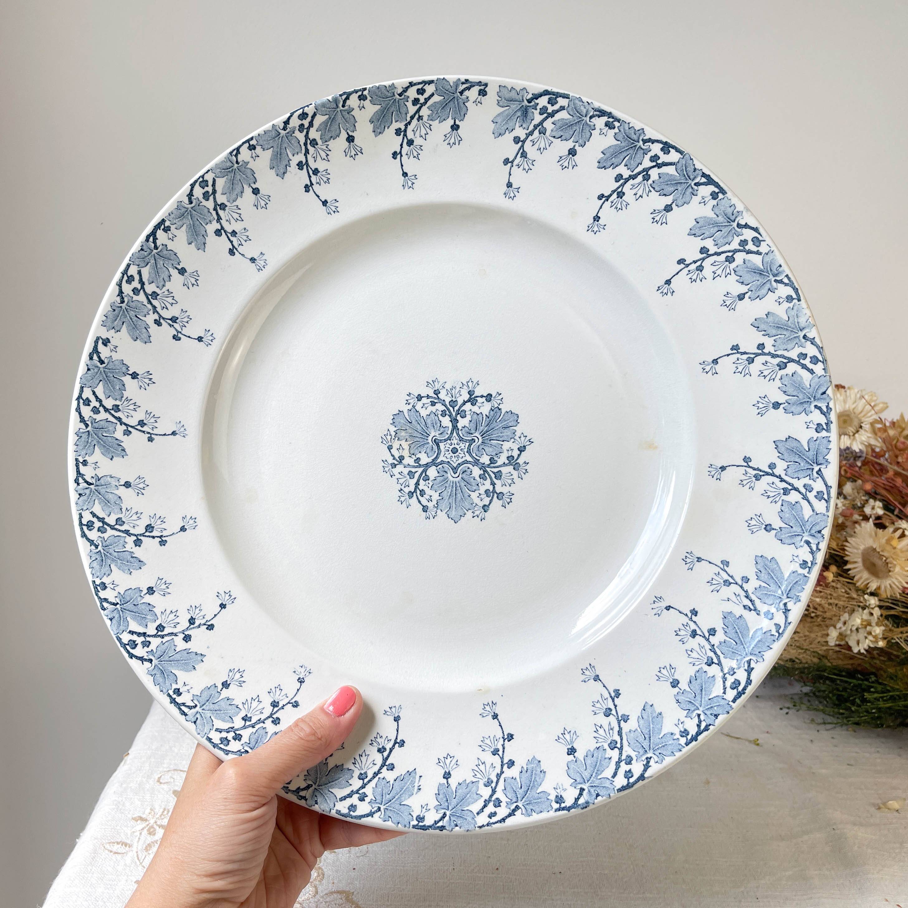 Vintage round dish Terre de fer LUNEVILLE model "NINA" Made in France