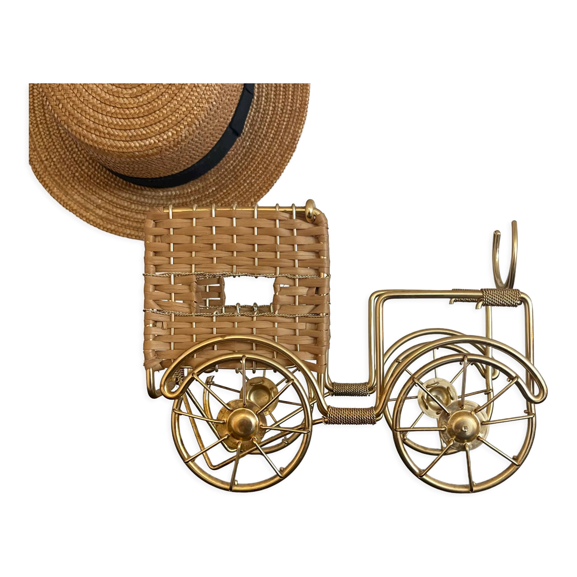 Wicker bottle holder 1970