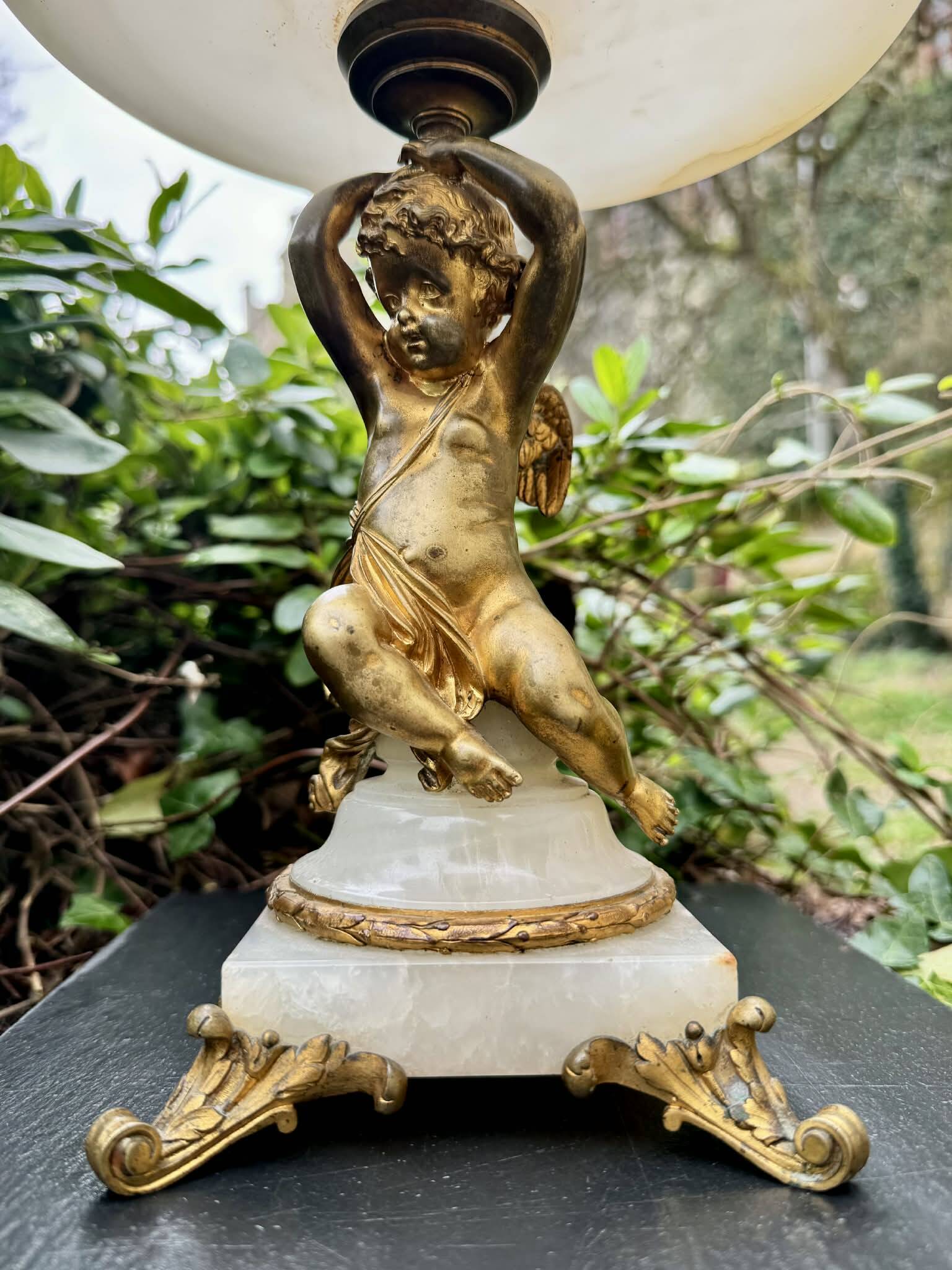 Large bronze and onyx catchall from French Algeria, late 19th century.