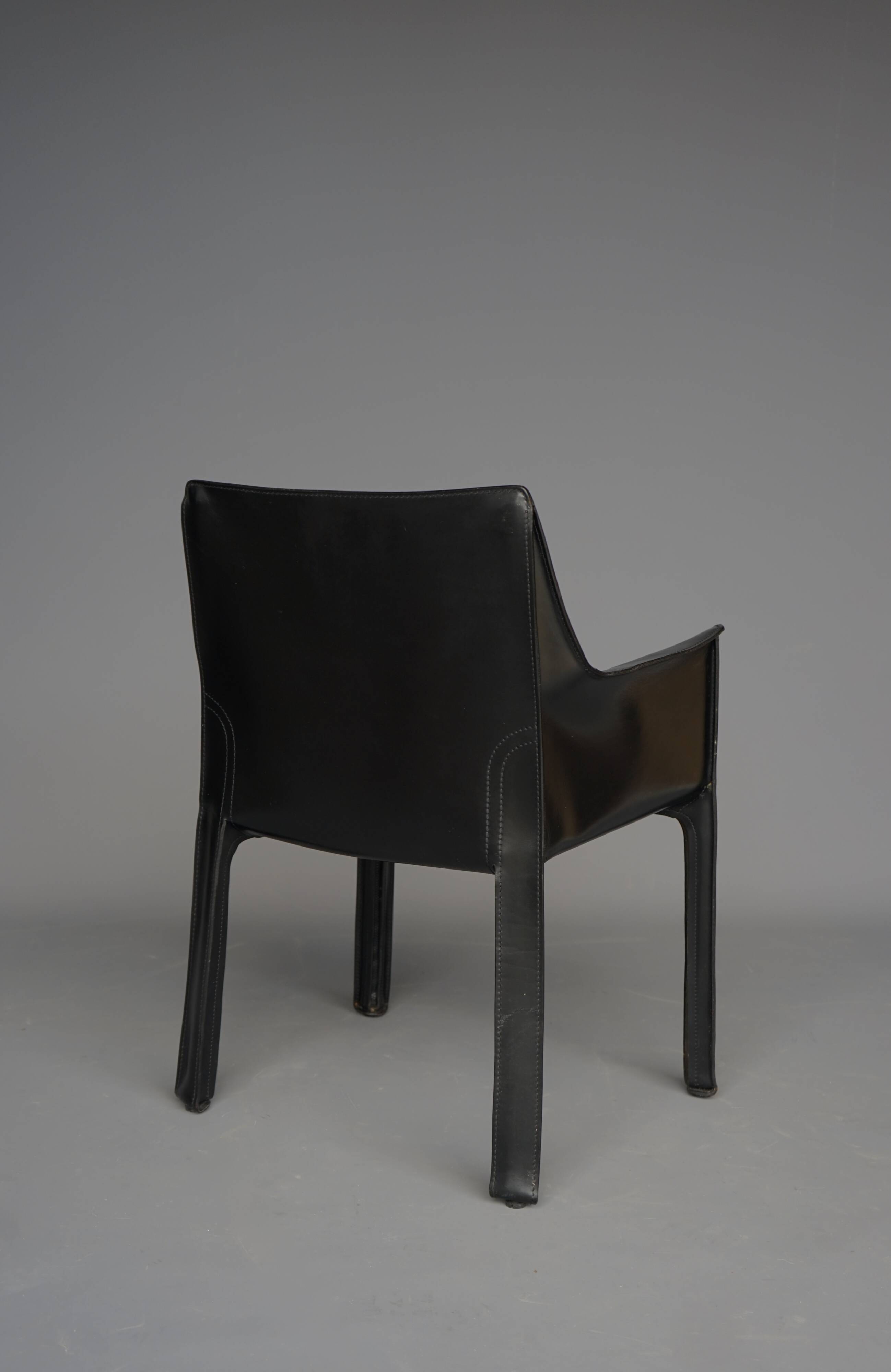 Leather 413 Cab Armchair by Mario Bellini for Cassina, 1970s