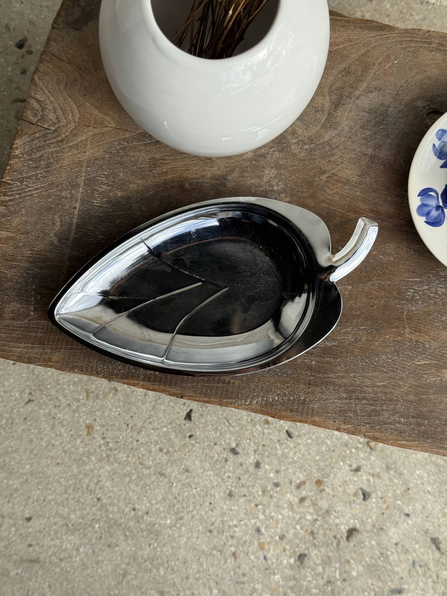 Vintage blue and white hand-held egg cup Poland D13
