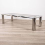 Vintage 60's table in chromed metal and glass, italian design