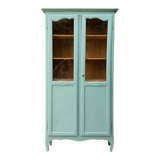 Vintage grey-green glass cabinet from the 1960s.