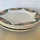4 old earthenware plates decorated Alsace