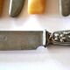 Series of 12 art nouveau knives in steel and beige bakelite 1900-1910