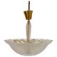 Large Swedish textured glass pendant light Orrefors
