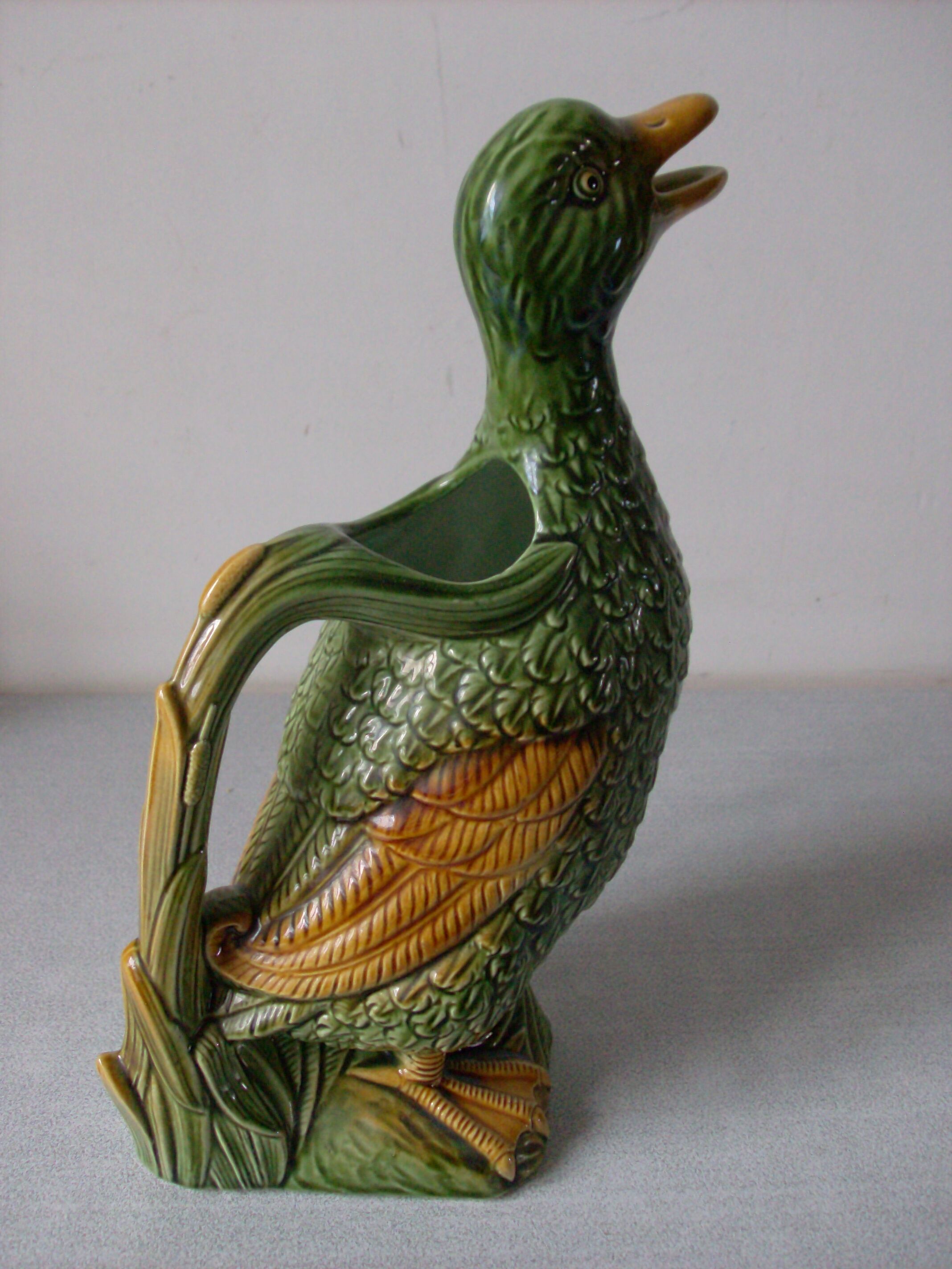Duck jug carafe ceramic slip What's Vincent 28 cm