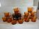 Set of 15 vintage amber Duralex coffee cups.