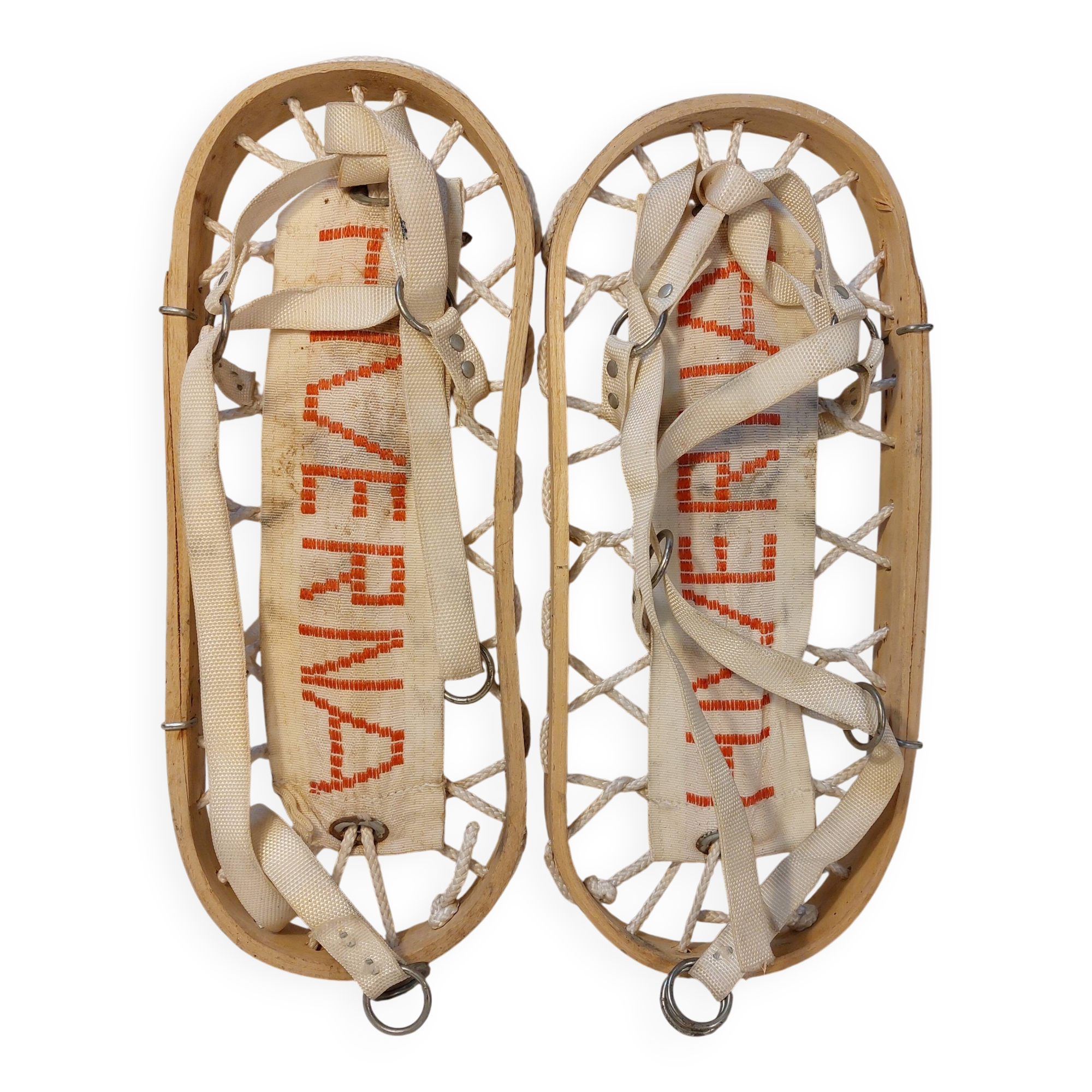 Vintage snowshoes Hiverna - Wood and rope