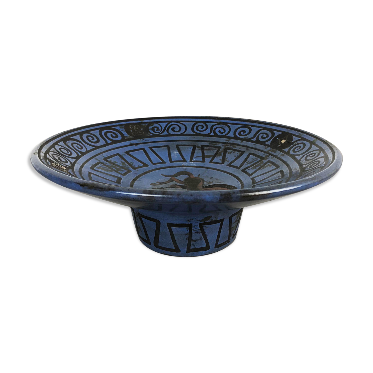 Ceramic pottery shell plate "pergamon" Hans Welling for Ceramano, Germany, 1960s