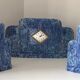 Odyv 1940 Art Deco Blue Fireplace Trim