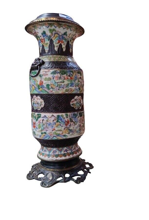 A Chinese famille rose porcelain vase called 'from Nanking' 19th century 55cm