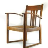 Antique Art Nouveau oak armchair Austria / Germany c.1910