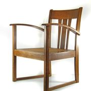 Antique Art Nouveau oak armchair Austria / Germany c.1910