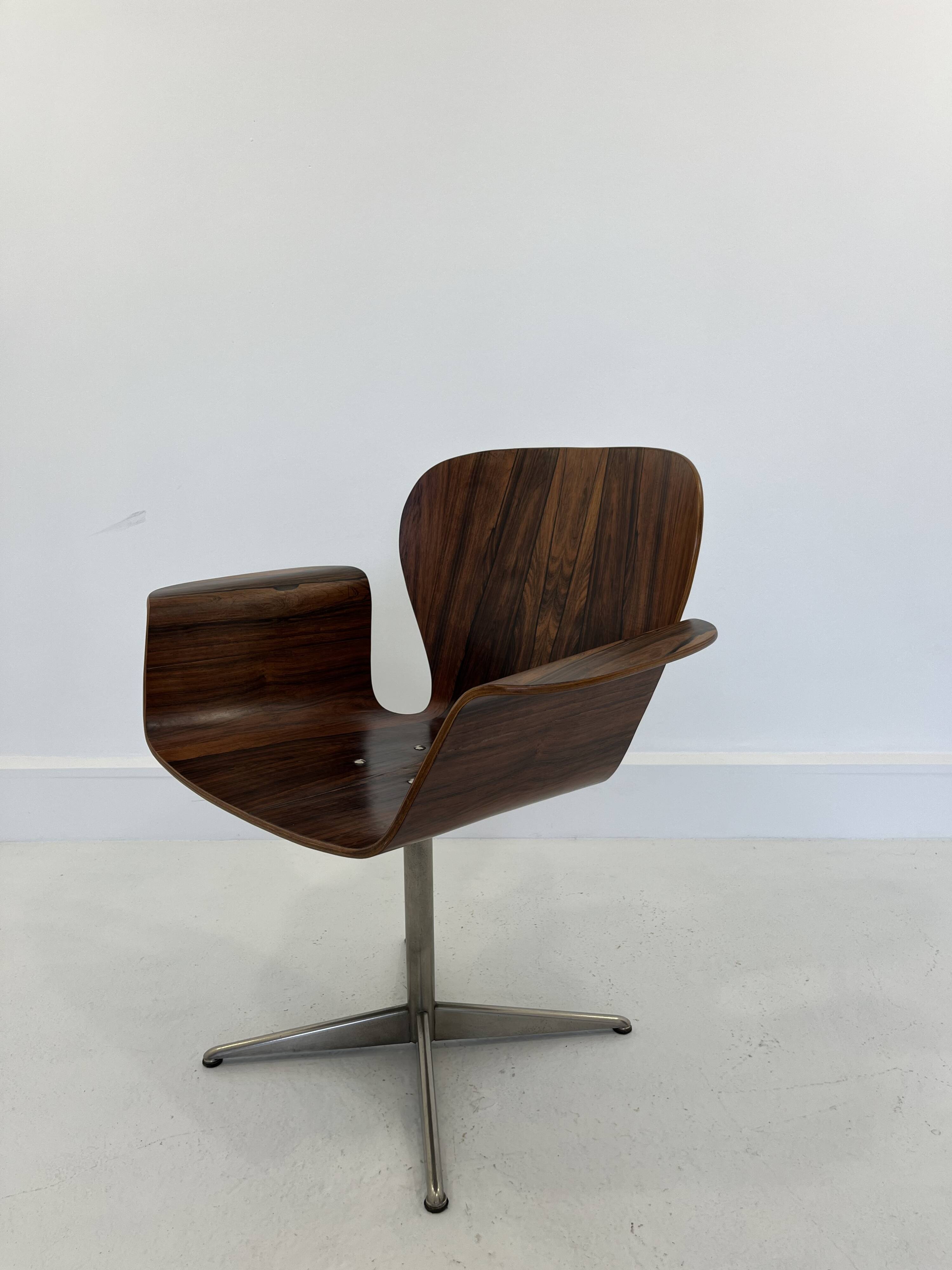 Mid-Century Plywood Focus Chair by A. Belokopytoff for Westnofa