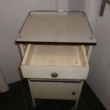 Old bedside on wheels