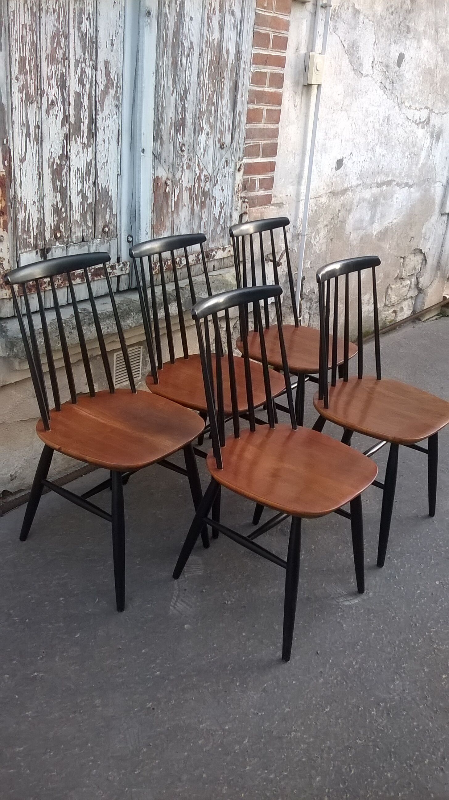 Set de 5  chaises scandinave Fanett d'Ilamri Tapiovaara