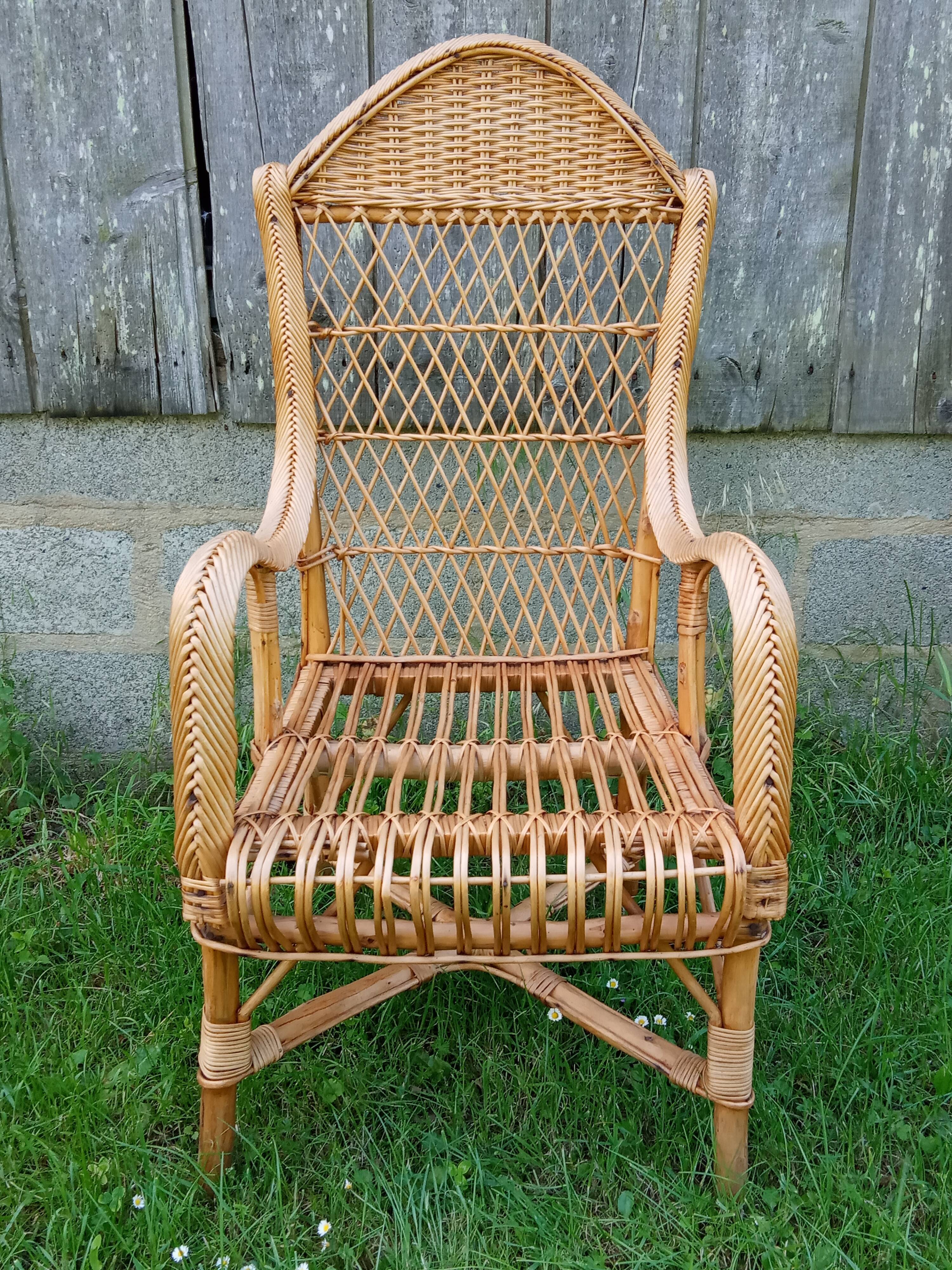 Rattan armchair 60s/70s